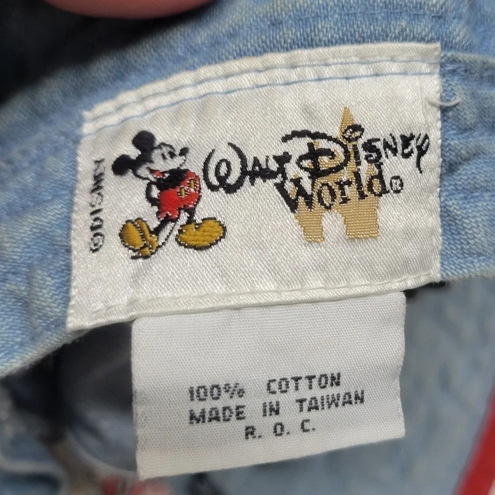 Vintage Walt‎ Disney World Minnie Mouse Denim Bucket Hat Daisy 90s Cotton 22